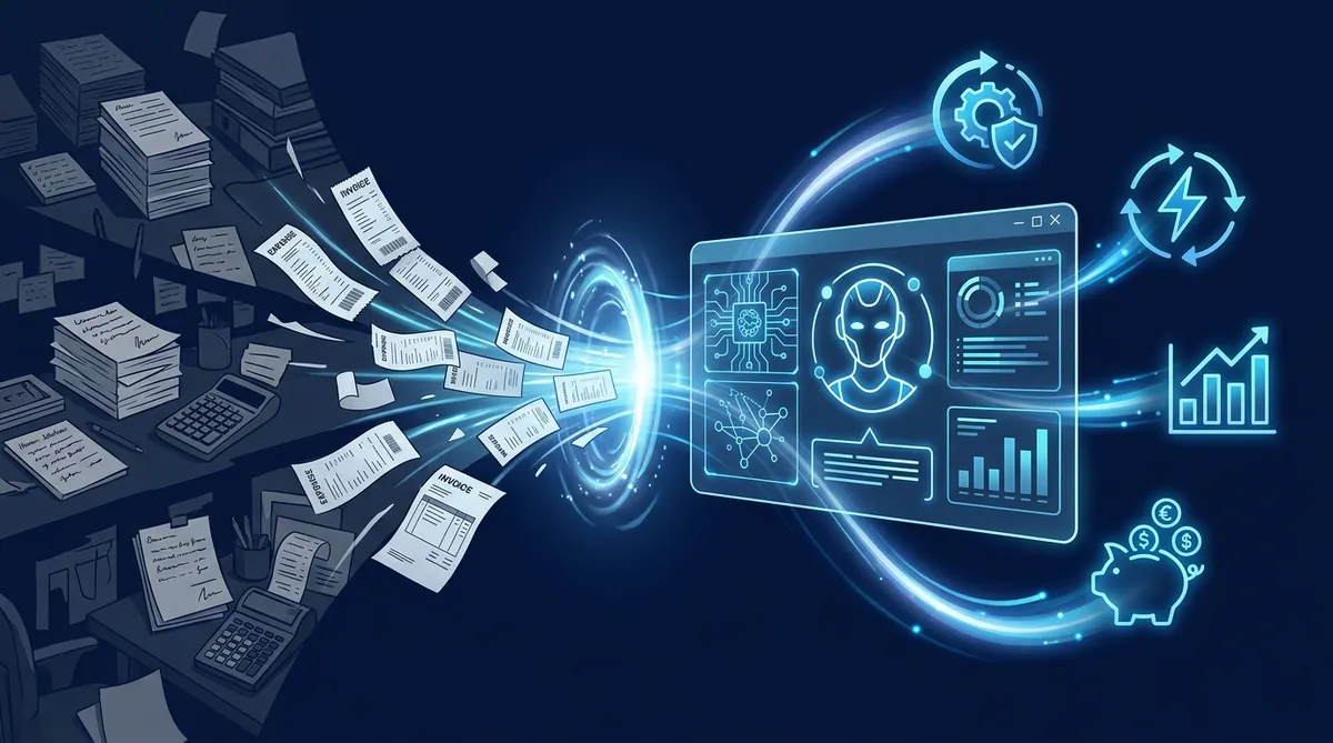 Hero illustration for the article What's New in Business Central 2026 Release Wave 1 (V28): AI Agents, Expense Management, and More